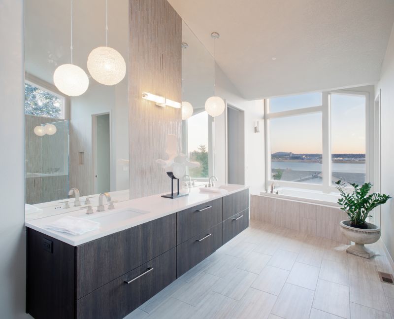 Modern Bathroom with Layered Lighting